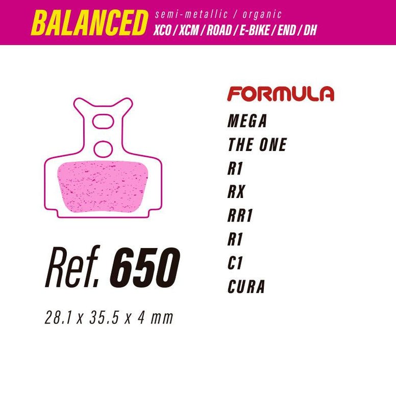650 LESS BALANCED BRAKE PADS FORMULA - The Bike Project Bnh 23