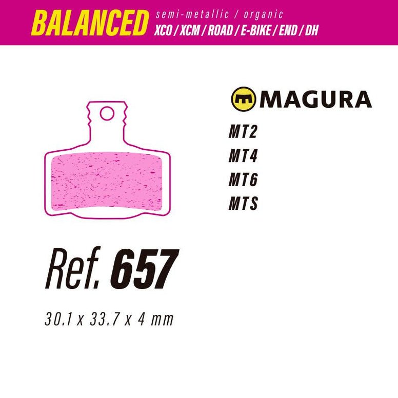 657 LESS BALANCED BRAKE PADS MAGURA MT2 - MT4 - MT6 - MTS - The Bike Project Bnh 23