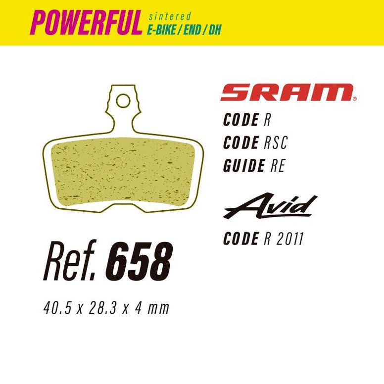 658 LESS POWERFUL BRAKE PADS SRAM CODE - GUIDE / AVID CODE - The Bike Project Bnh 23