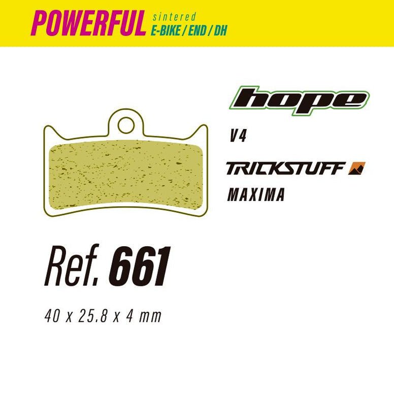 661 LESS POWERFUL BRAKE PADS HOPE V4 / TRICK STUFF MAXIMA - The Bike Project Bnh 23