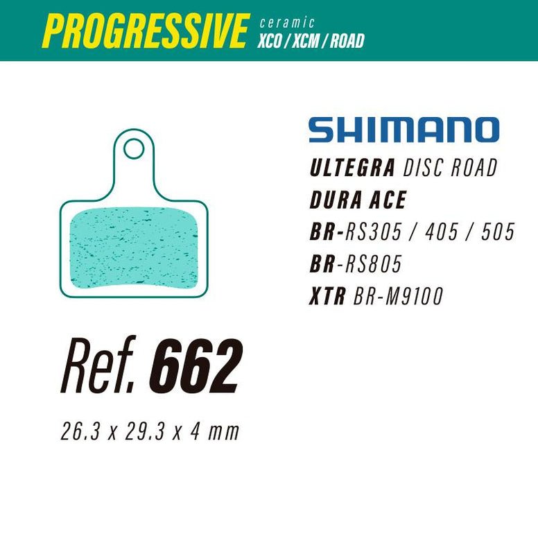 662 LESS PROGRESSIVE BRAKE PADS SHIMANO ULTEGRA - DURA ACE - BR - XTR - The Bike Project Bnh 23