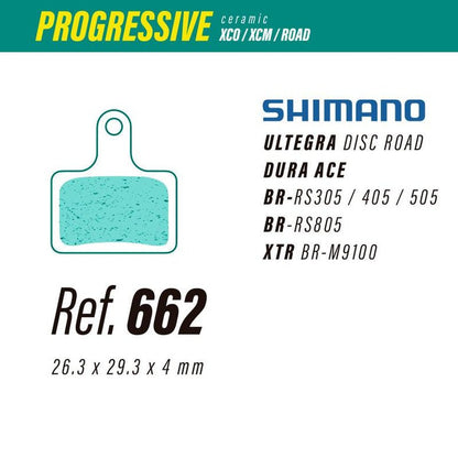 662 LESS PROGRESSIVE BRAKE PADS SHIMANO ULTEGRA - DURA ACE - BR - XTR - The Bike Project Bnh 23